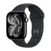 اپل واچ سری 11 سایز 46 جت بلک با بند اسپرت سیلیکون مشکی