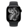 اپل واچ سری 11 سایز 46 جت بلک با بند اسپرت سیلیکون مشکی