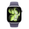 اپل واچ سری 11 سایز 42 سیلور با بند اسپرت سیلیکون پرپل فاگ